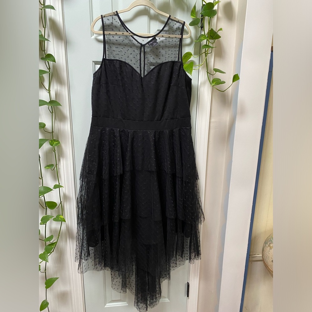 NEW City Chic Black Sleeveless Polka Dot Dress, sz 18